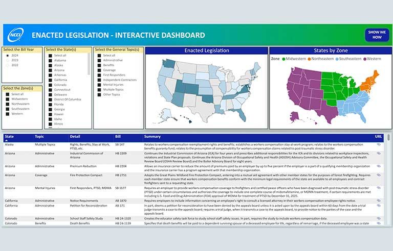 Screenshot of the interactive dashboard