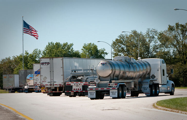 Trucks at rest area