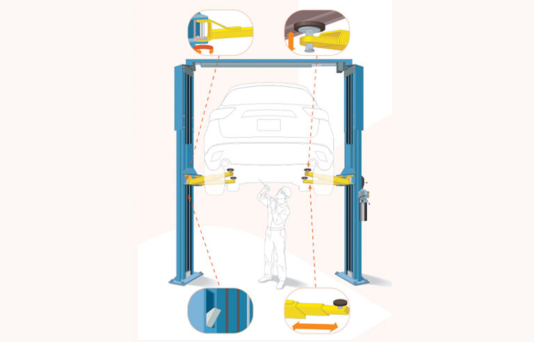 Two-post-Above-ground-Automotive-Lifts-and-Vehicle-Falls