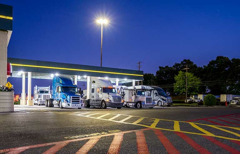 semis-parked-at-night