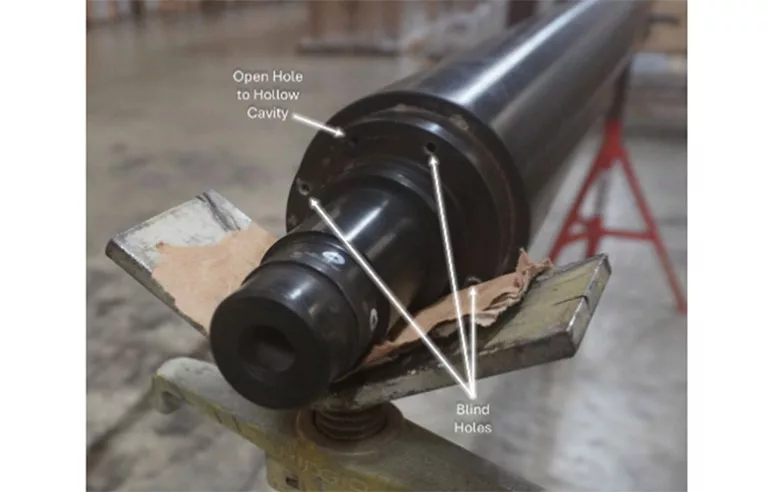 Open hole to the interior cavity on rollers.