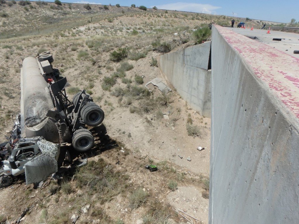 A truck overturned