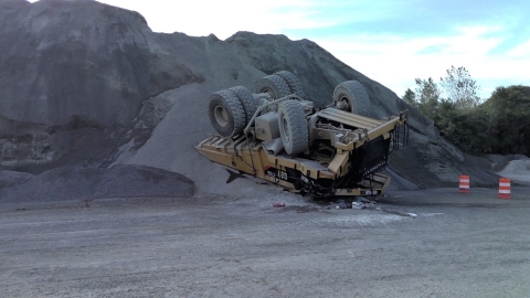Haul truck overturn