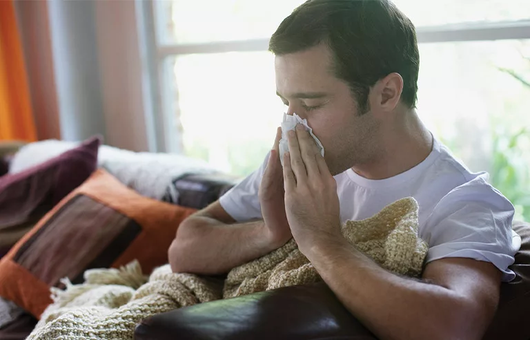 a man with a cold