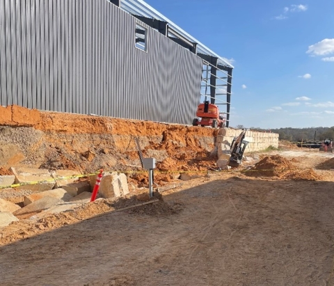 concrete block retaining wall collapsed