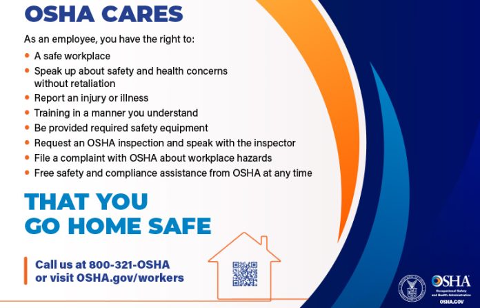 OSHA job safety and health poster