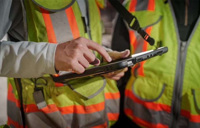worker with a tablet
