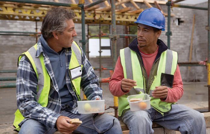 Construction-worker-lunch-break
