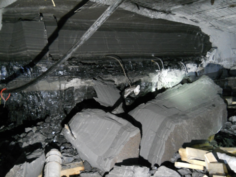 A large section of the rib fell onto the miner.