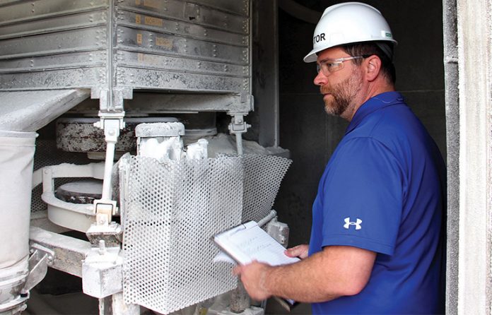 A worker exposed to combustible dust